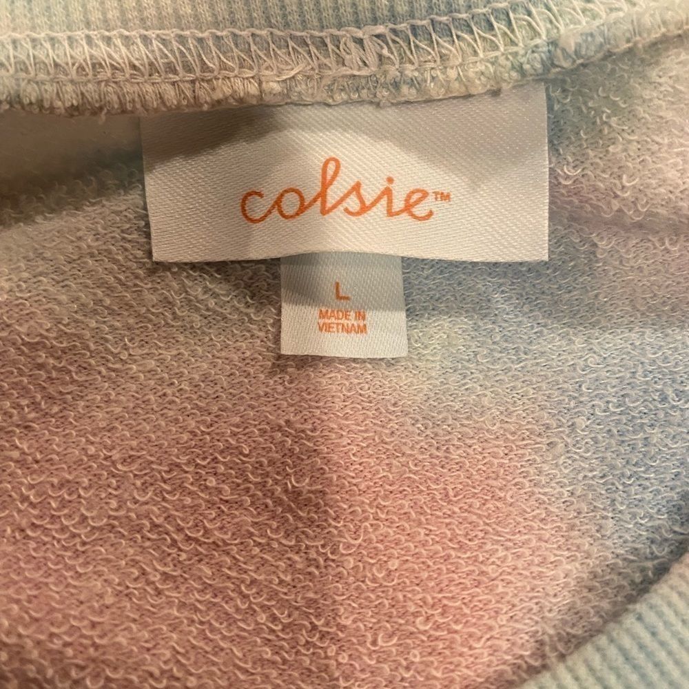Colsie Tie Dye Cropped Sweatshirt Sz Large - Picture 6 of 9